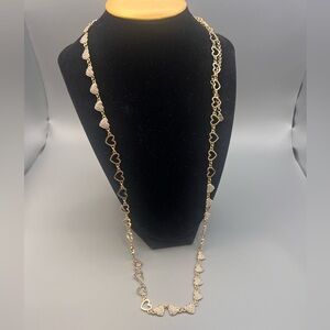 Gold Heart Necklace with Crystal Accents